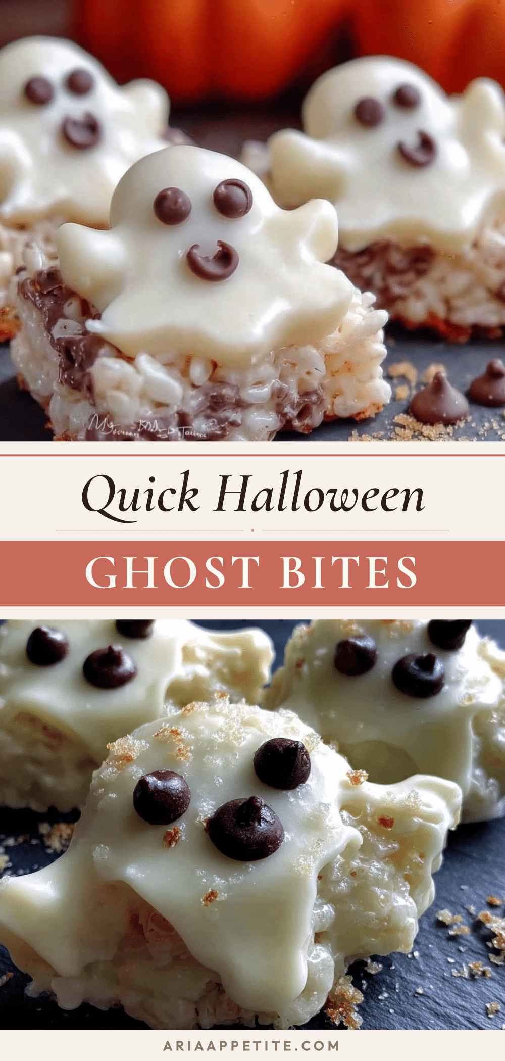 Quick Halloween Rice Krispie Ghosts recipe