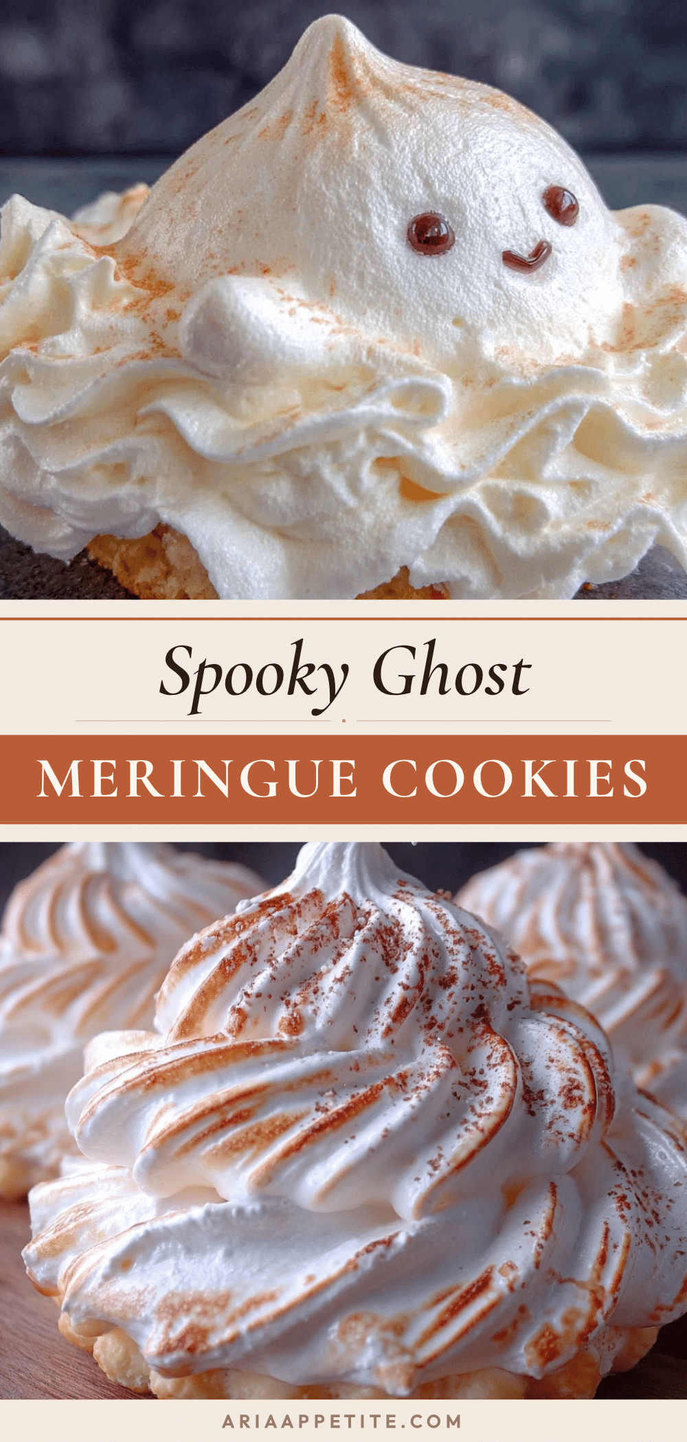 Spooky Ghost Meringue Cookies for Halloween recipe