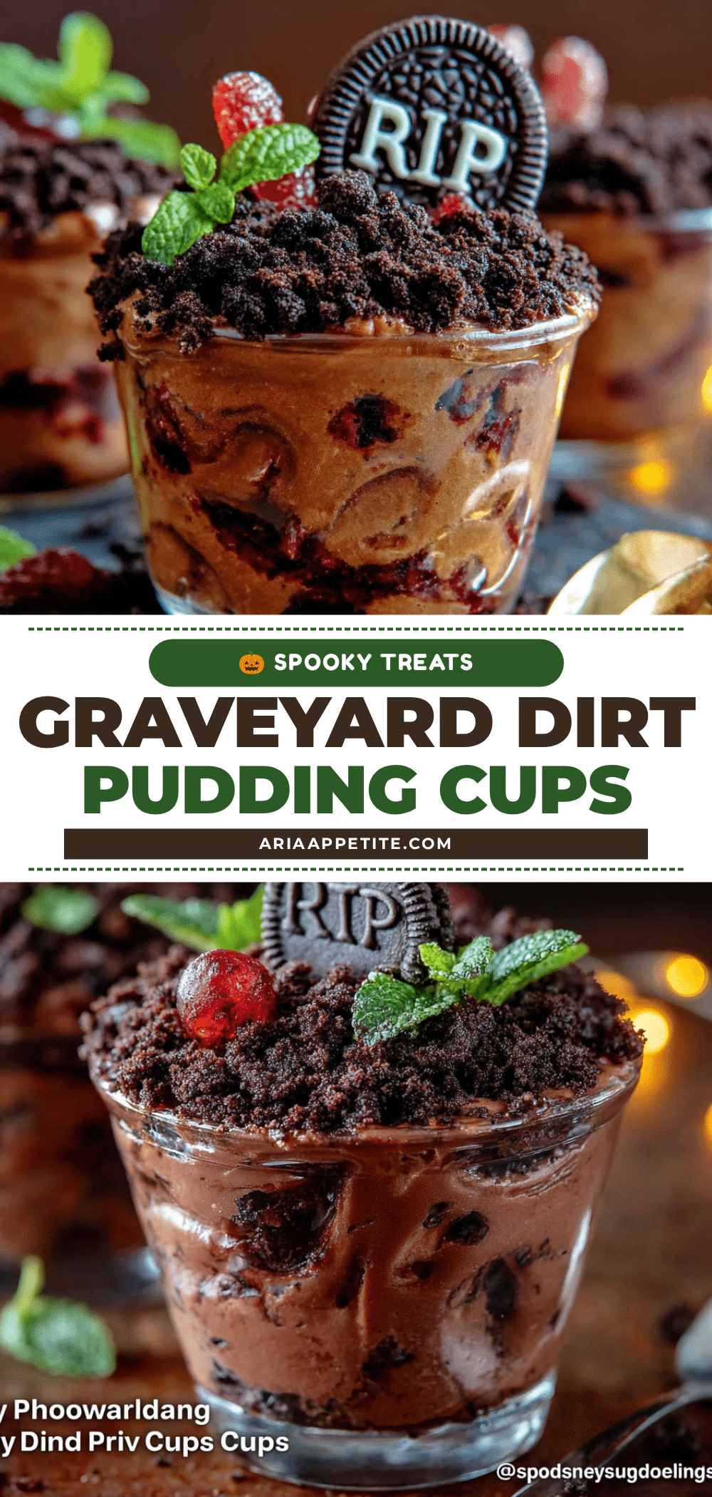 Spooky Graveyard Dirt Pudding Cups recipe