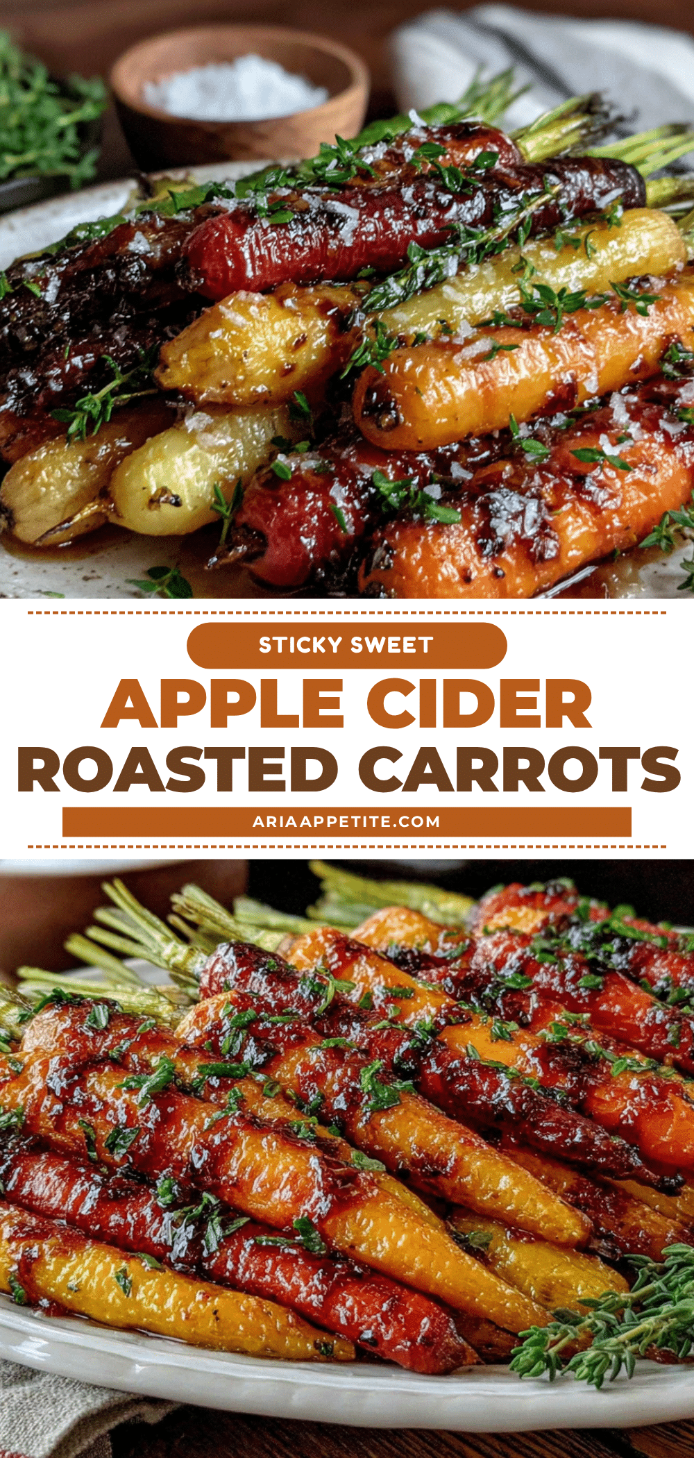sticky sweet apple cider roasted carrots recipe