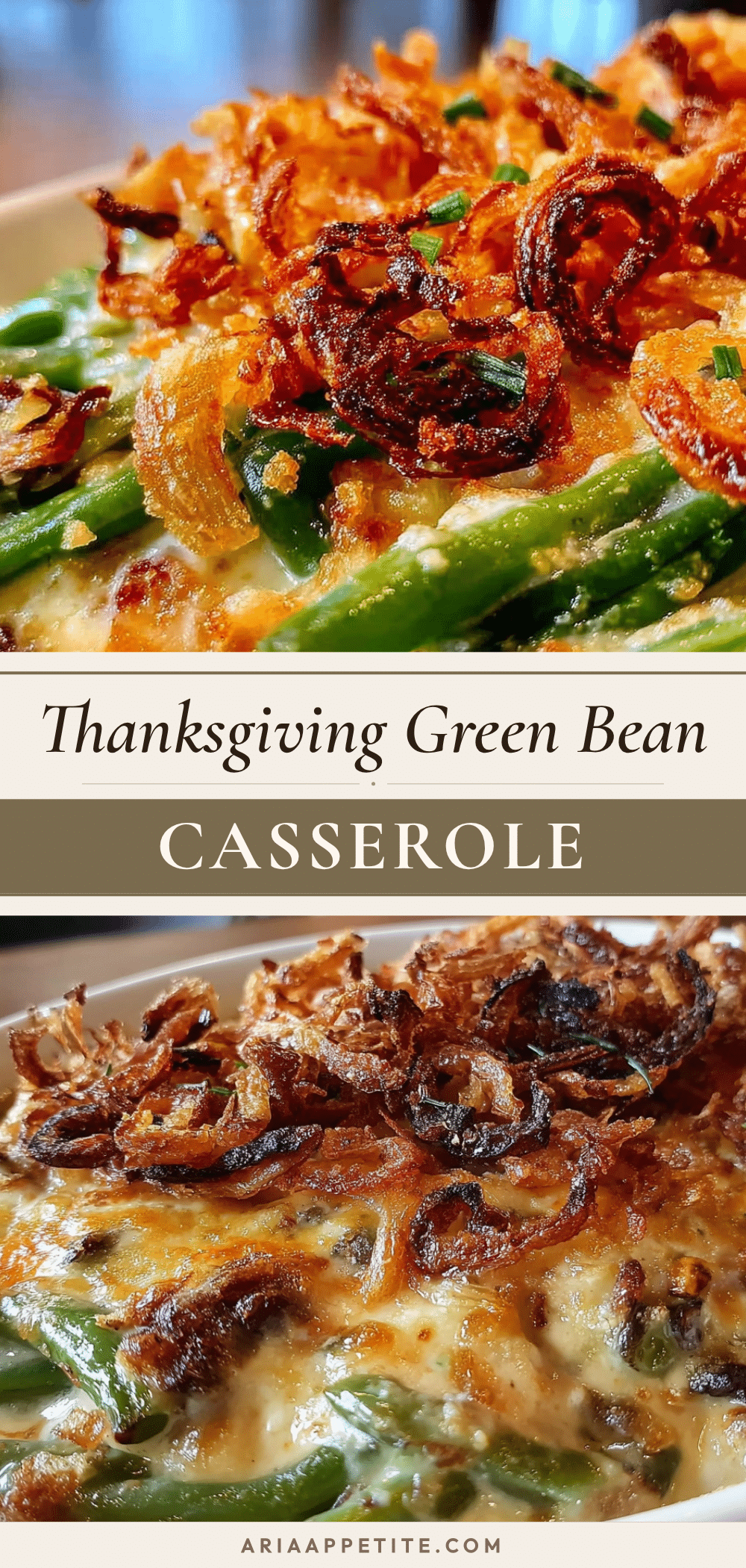 Thanksgiving Green Bean Casserole with Crispy Shallots recipe