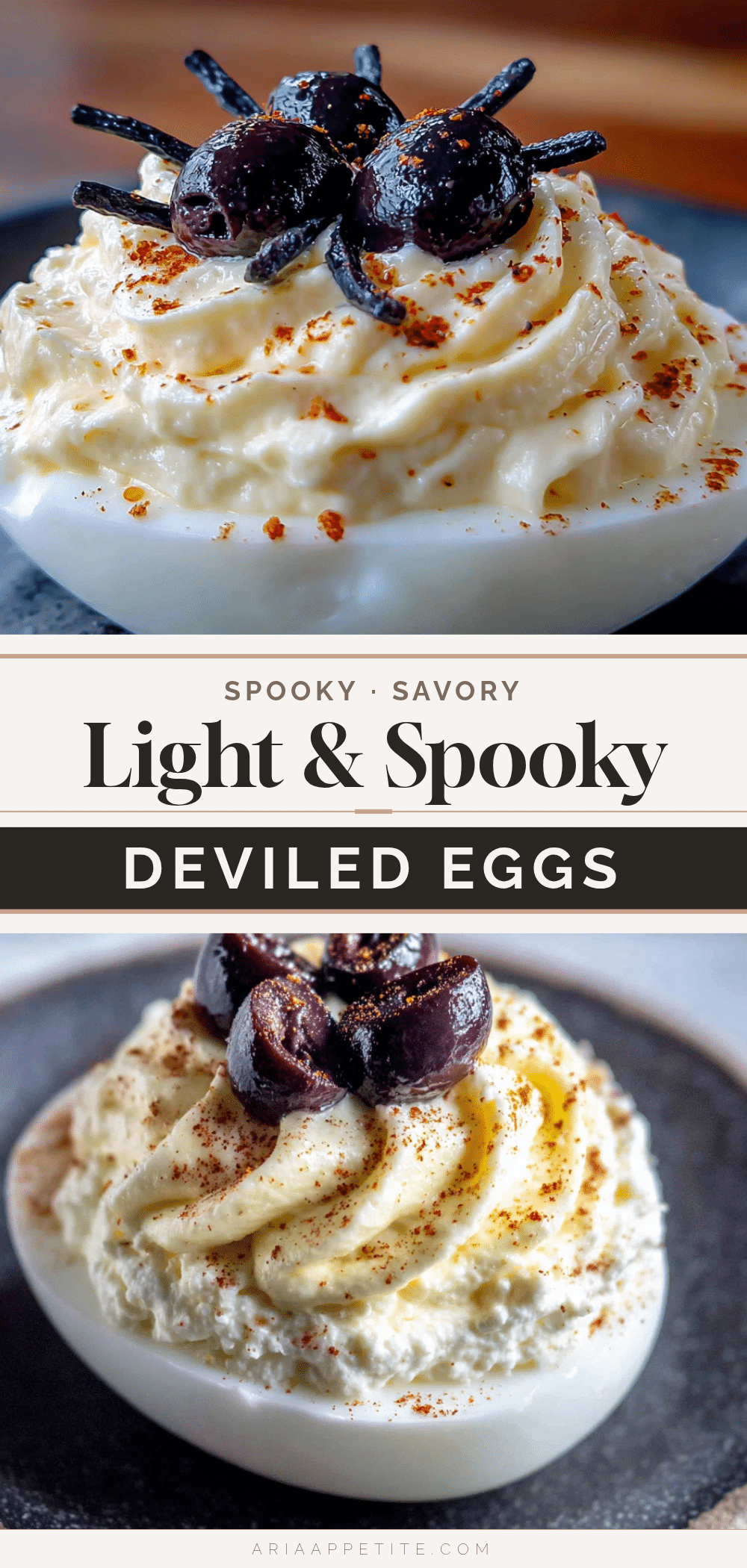 deviled eggs with olive spiders recipe