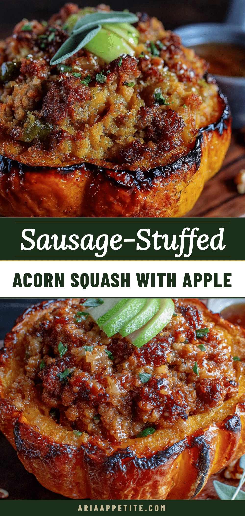 Easy Sausage-Stuffed Acorn Squash with Apple recipe