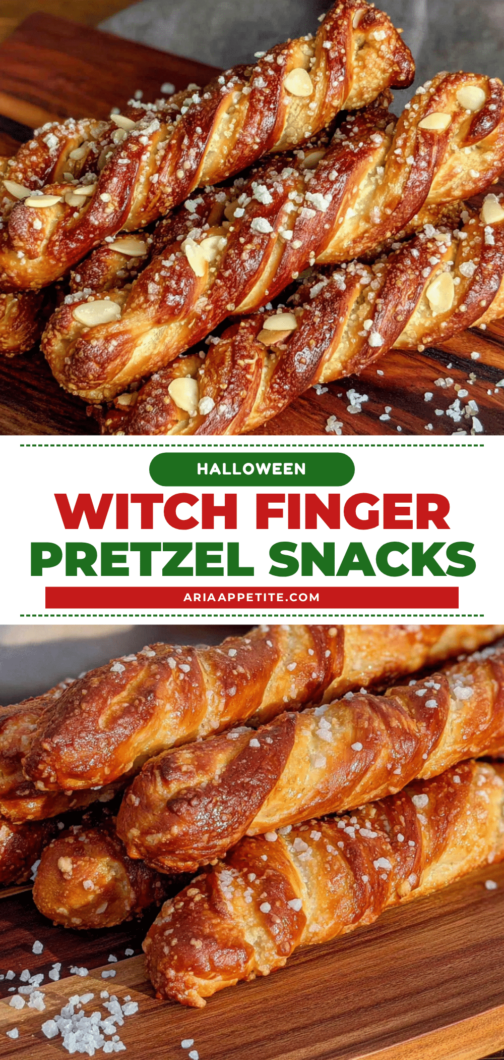 Easy Witch Finger Pretzel Halloween Snacks recipe