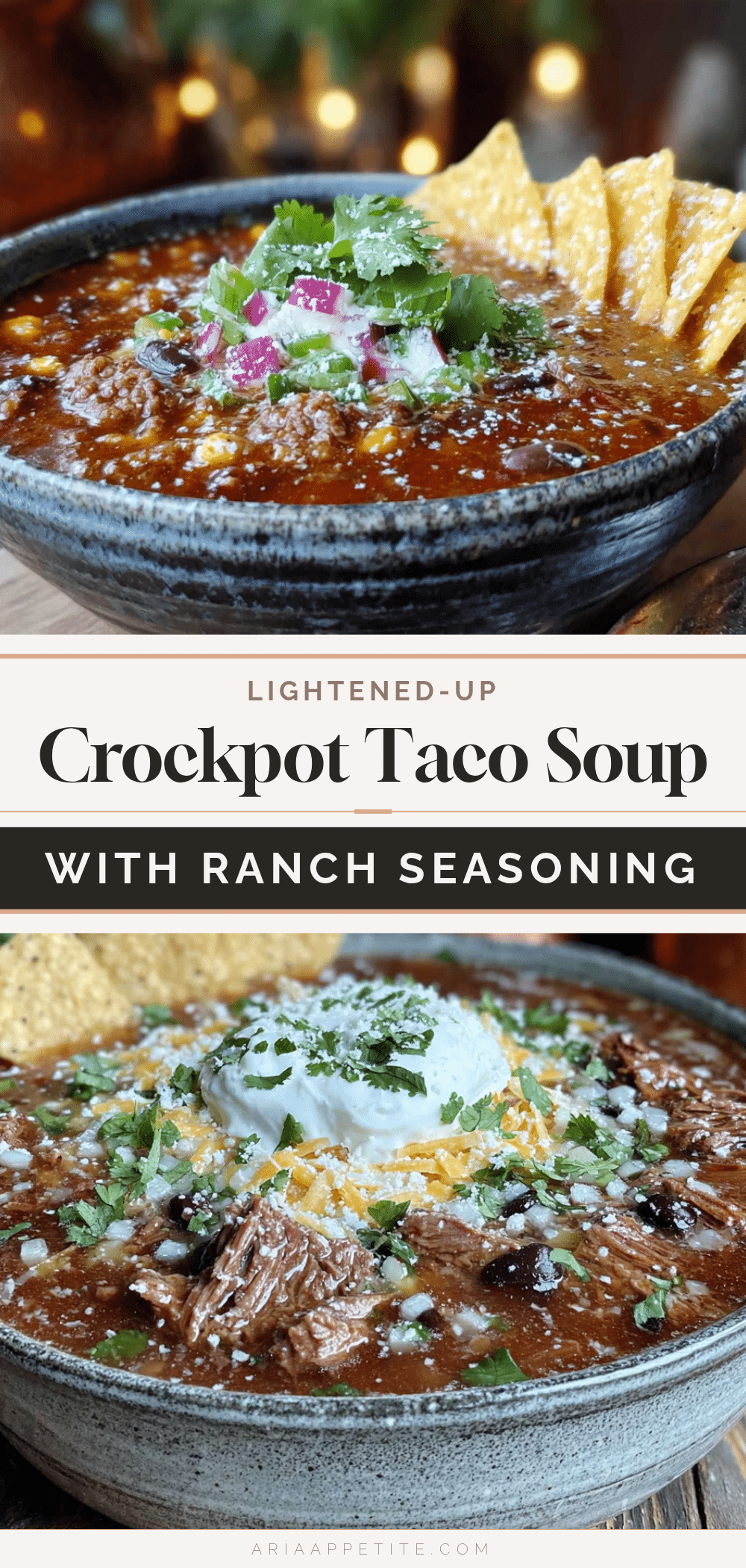 lightened-up crockpot taco soup with ranch recipe