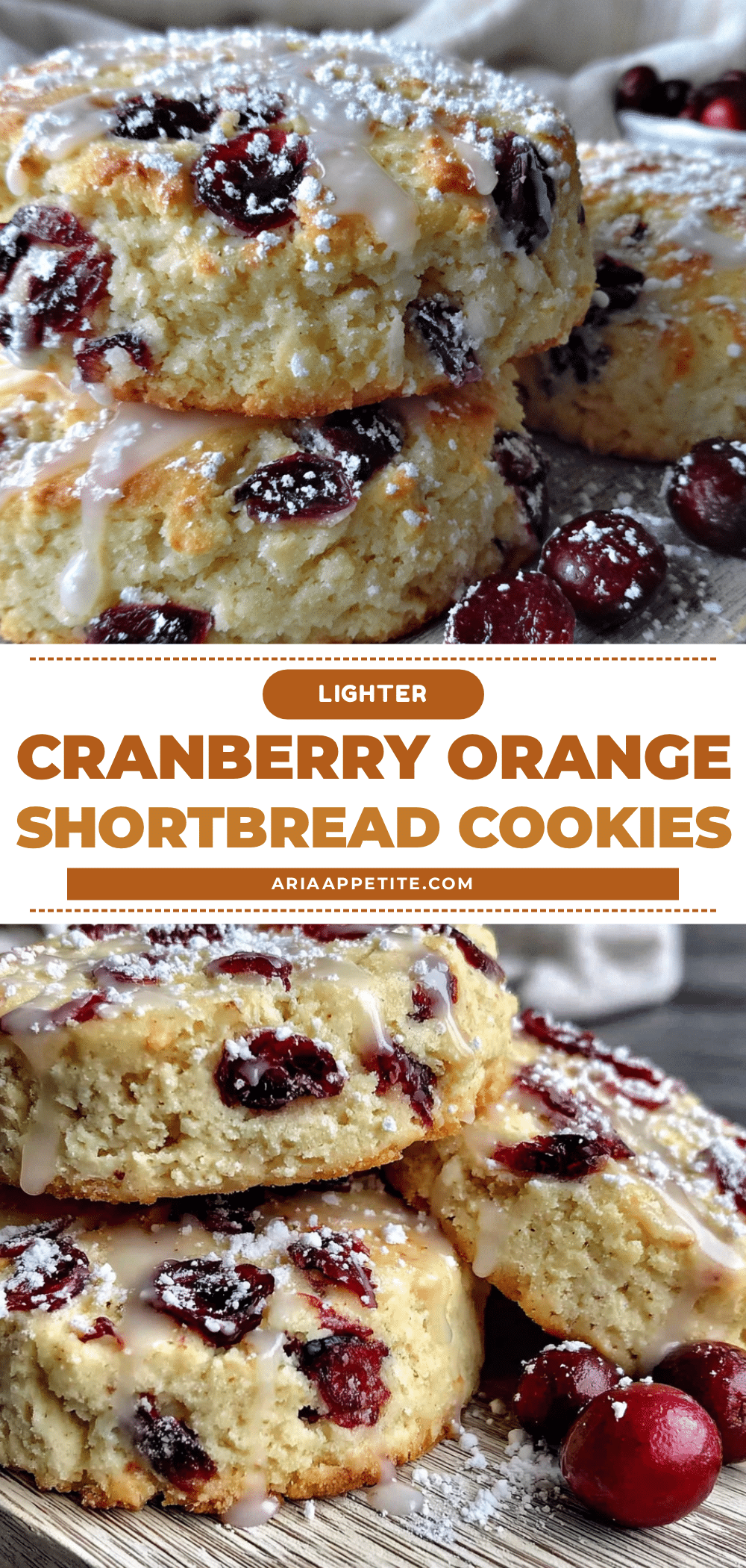 lighter cranberry orange shortbread cookies recipe