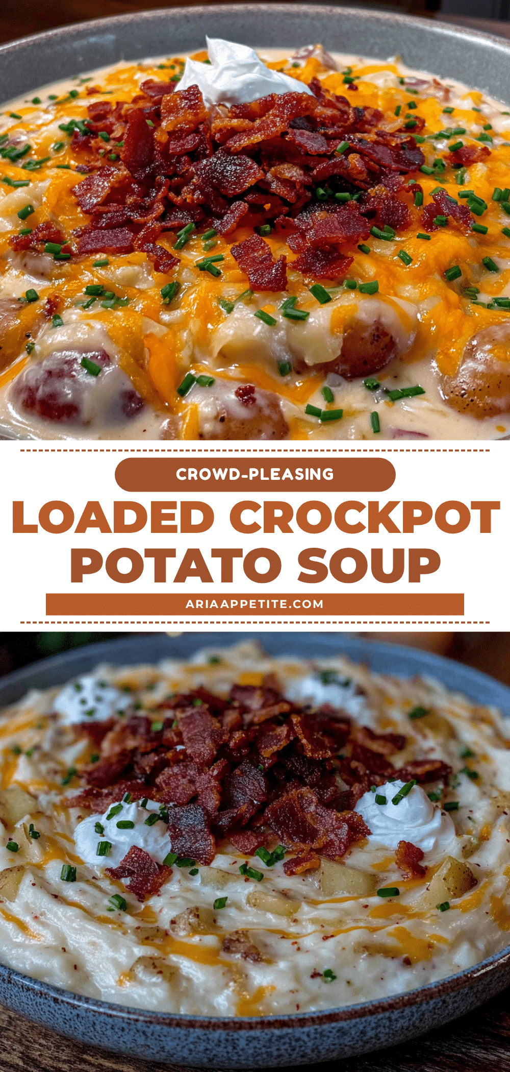 loaded crockpot potato soup with bacon recipe
